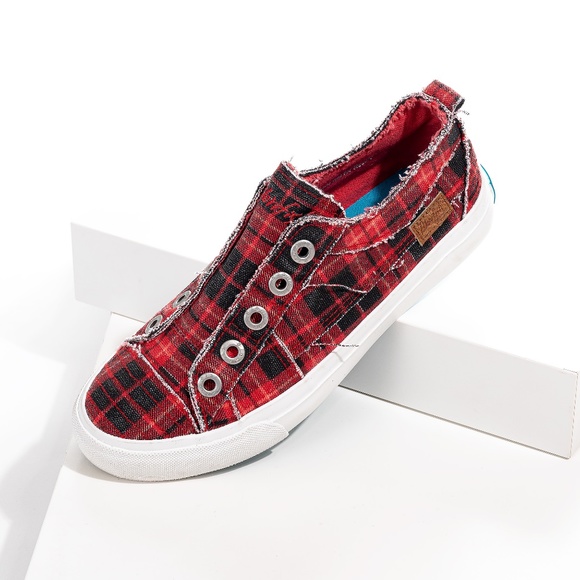 BLOWFISH MALIBU Shoes - BLOWFISH MALIBU RED PLAID CASUAL SNEAKERS